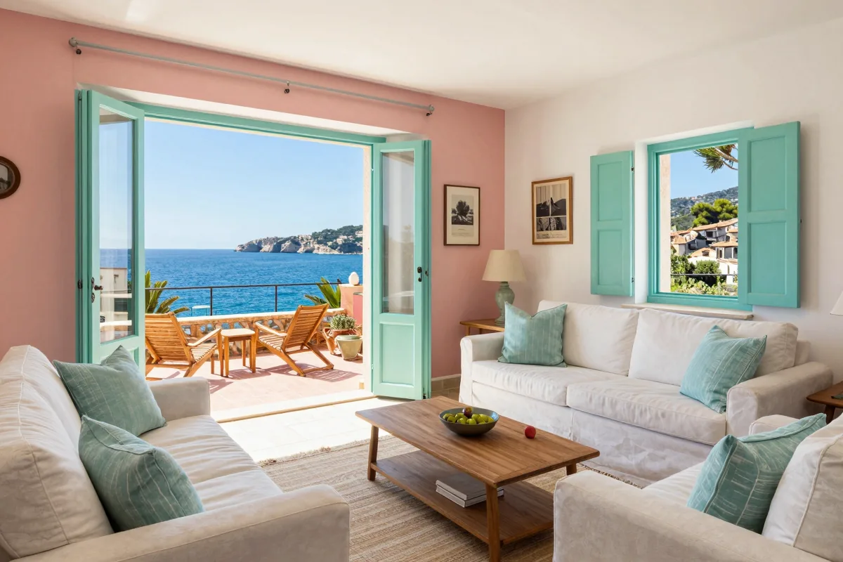 Cozy Pink Oasis with Sea Views in Sant Feliu