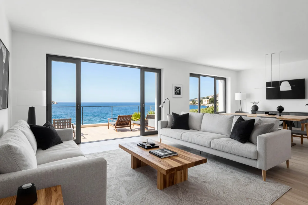 Elegant Black & White Mediterranean Oasis